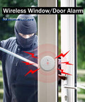 Ultra Slim Wireless Glass Break Alarm Kit With 125dB Siren activated on window during an intrusion attempt.