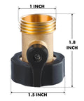 Heavy Duty Brass Shut Off Valve Garden Hose Connector Set Of 2 For Three Quarter Inch Hoses Leak Proof Rust Resistant
