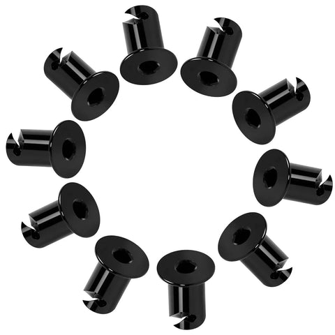 Rock Solid Heavy Duty Stainless Steel Dzus Quarter Turn Fasteners With 0.500 Inch Grip And Seven Sixteenths Inch Black Button Heads Built Tough For Custom Vehicles 10 Pack in black glossy finish