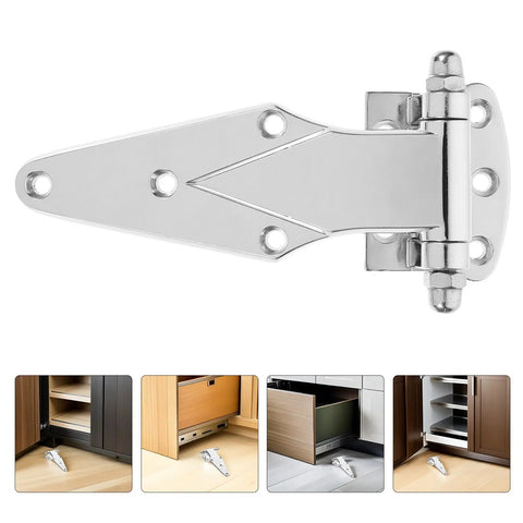 Heavy Duty Commercial Refrigerator Door Hinge In Zinc Alloy Silver For Industrial Ovens Chest Freezers And Freezer Doors Universal Hinge Parts Built Tough For Maximum Door Support, zinc alloy hinge shown open