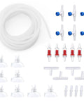 Pro Grade 25 Ft Three Sixteenth Inch Aquarium Air Hose Kit With Connectors Check Valve Control Valve Adapters Translucent Durable Tubing
