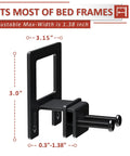 Keep Your Sleep Game Solid With These 6 Pack Heavy Duty Non Slip Mattress Grippers And Adjustable Anti Slide Steel Brackets, black steel side view.