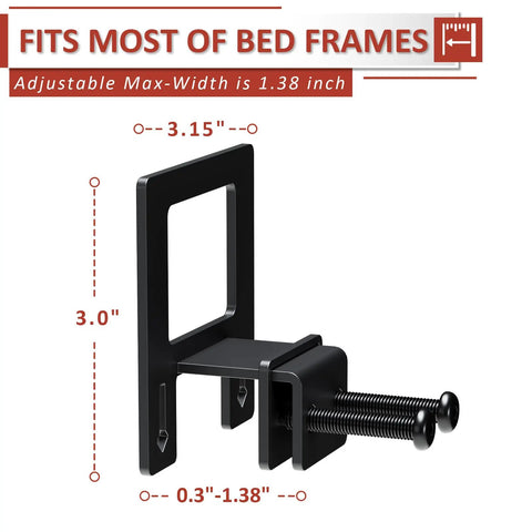 Keep Your Sleep Game Solid With These 6 Pack Heavy Duty Non Slip Mattress Grippers And Adjustable Anti Slide Steel Brackets, black steel side view.