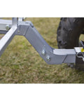 Close-up of Lightweight Aluminum Hitch Cargo Carrier For ATVs And UTVs Small Utility Trailer For Trucks And SUVs hitch mount detail