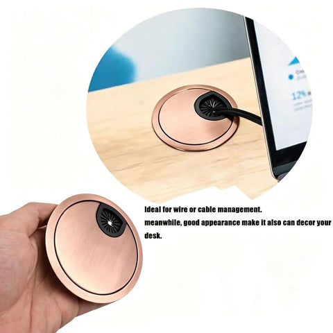 Premium Red Bronze Desk Grommet Covers 3 Inch For Neat Cable Management Durable Zinc Alloy Hole Protection Smooth Finish Office Upgrade cable outlet on desk