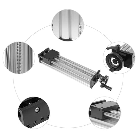 Manual Sliding Table Linear Rail Guide With 9.84Inch Dual Optical Axis Easy Manual Positioning Rail For CNC Machines 66 Lb