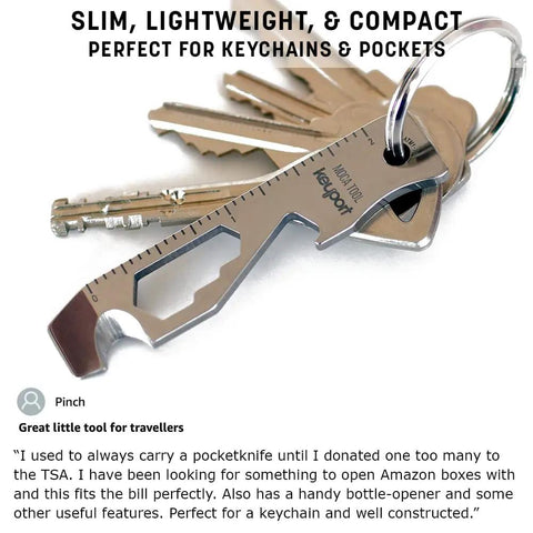 10 In 1 Keychain Multitool Stainless Steel For Everyday Carry With Pry Bar Bottle Opener Flathead Screwdriver Box Opener Cord Cutter Hex Bit Driver Wrenches And Ruler TSA Friendly EDC Gear For Key Organizer