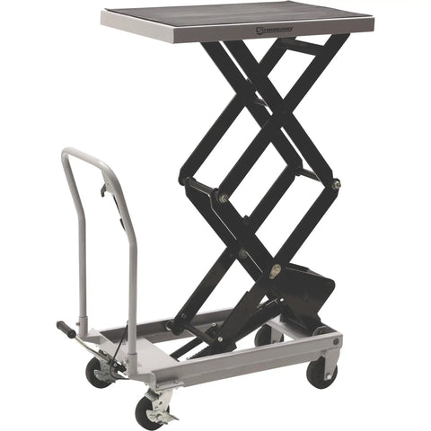 Heavy Duty Hydraulic Table Cart With Fast Two Speed Lift And 1000 LB Capacity Built Tough For Garage Projects Featuring Smooth Rollin Caster Wheels And Rugged Powder Coated Steel Frame For Daily Hauling