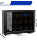 Top Notch Wood Golf Ball Display Case For 15 Balls, Wall Mount Or Freestanding Shadow Box with EVA Foam Protection, 12.3 X 8.86 X 2.56 Inches.