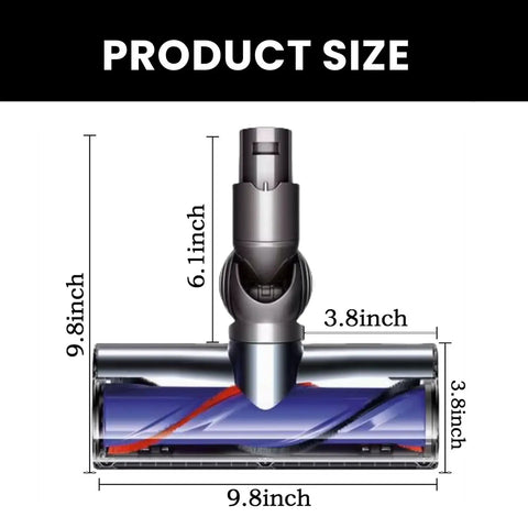 Quick Release Motorhead Cleaner Replacement For V6 Series Vacuum Heads size dimensions
