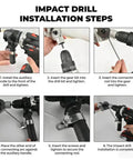 Step-by-step drill setup for Drill Nibbler Attachment Turns Any Drill Into A 3-5X Faster Sheet Metal Cutter For Aluminum, Steel, Copper, And Iron.