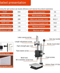 Diagram of Heavy Duty Leather Hole Puncher For DIY Leather Crafting Hand Punching Machine With specifications and parts