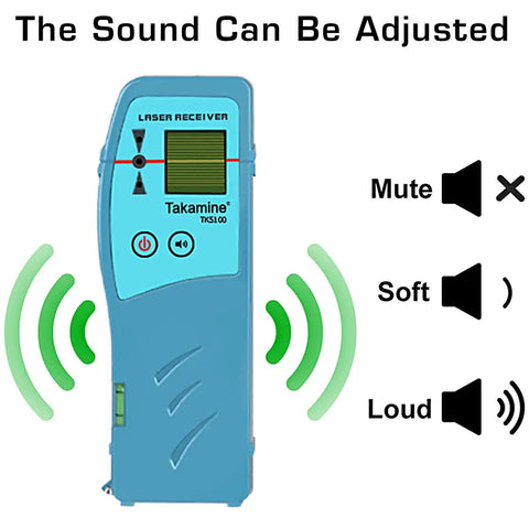 Laser Level Receiver For Red And Green Pulsed Beams With Three Sided Smart LED Displays Adjustable Speaker, visible sound levels diagram
