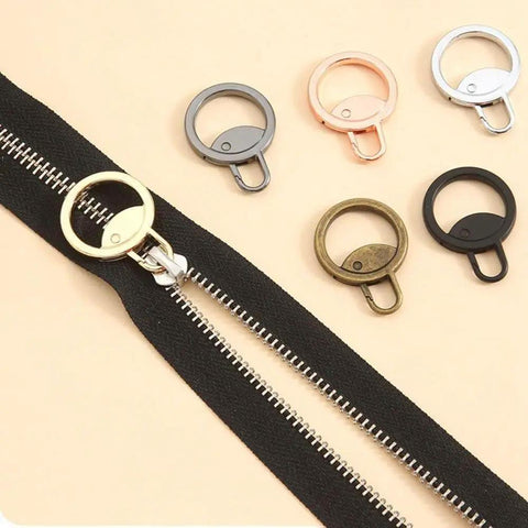 Detachable Metal Zipper Pull Replacement For Suitcases Luggage Backpacks And Jackets Gold Zip Slider Extender Handle showing various colors