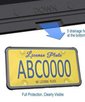 Clear Bubble License Plate Cover With Silicone Frame For Front Or Rear US Plates Unbreakable Protection Includes Screws And Caps Car Tag Holder with drainage holes