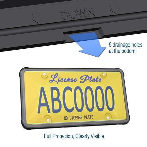 Clear Bubble License Plate Cover With Silicone Frame For Front Or Rear US Plates Unbreakable Protection Includes Screws And Caps Car Tag Holder with drainage holes