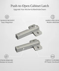Push To Open Cabinet Latch With Quick Rebound Mechanism For Handle Free Doors Durable PP Plastic Catch Fits Inside Face Frame Cabinets