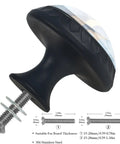 Side view of Blue Marble Crystal Glass Cabinet Handles 1.37 inch 4 pack with attached screws for cabinets and dressers.