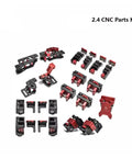 Heavy Duty Cnc Parts Kit With Hella Durable Aluminum Alloy Frame For 3D Printers, various connectors in black and red.