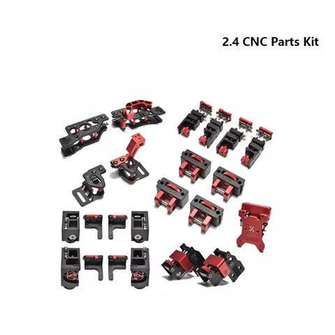 Heavy Duty Cnc Parts Kit With Hella Durable Aluminum Alloy Frame For 3D Printers, various connectors in black and red.