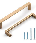 20 Pack 5 Inch Cabinet Pulls Square Champagne Bronze Zinc Alloy Hardware For Kitchen Cabinets, Dresser, Cupboard, and Wardrobe