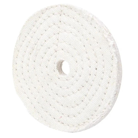 White Cotton Buffing Wheel For Jewelry And Metal Polishing 4 Inch Pro Grade Shine With Mirror Finish Safe On Jade Use With Polishing Paste