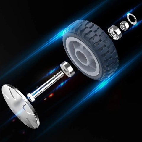 Exploded view of Heavy Duty Polyurethane Caster Wheels Set Of Four All Terrain Swivel Casters With Secure Locking Brakes components.