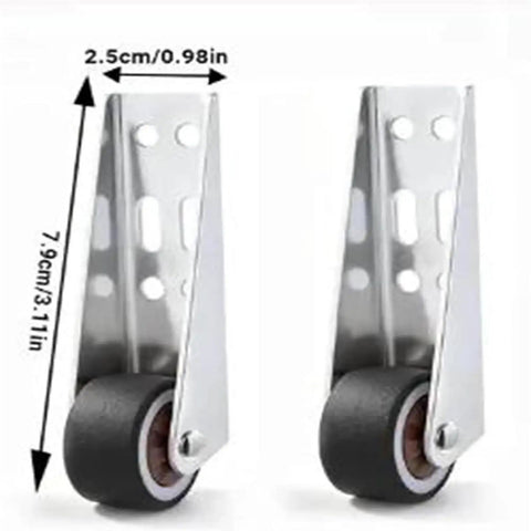 Heavy Duty Vertical Track Roller Wheels For Sliding Barn Doors And Wood Gates Featuring Silent Rubber Casters and upgraded anti sag bearings.