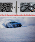 Tough As Nails 12mm Carbide Tire Studs And Snow Spikes Provide Badass Traction On Slippery Winter Pavement. Car drifting on snow.