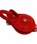 Half-Ton Heavy Duty Single Sheave Yarding Block With Shackle Pulley For Cable And Wire Rope, 1000 Lbs WLL, Red