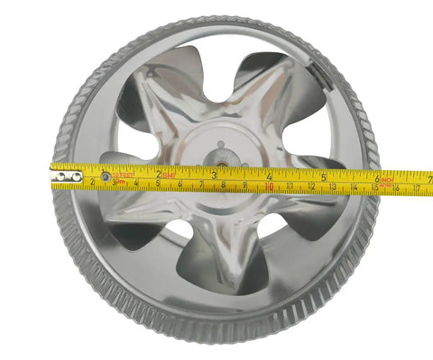 Top view of Six Inch Inline Fan For Grow Tents, 240 CFM Metal Duct Fan With ETL Listing, showcasing fan blade design and size measurement.