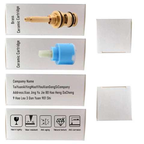Two Pack Faucet Cartridge Replacement Brass Ceramic Disc With 20 Spline For Hot And Cold Water Ball Valves packaging and features
