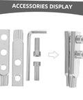Accessories of Heavy Duty Threaded Faucet Remover And Valve Thread Extractor Kit For Quick Home Plumbing Fixes, shown assembled and disassembled.