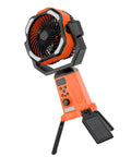 Portable Camping Fan With Built In Power Supply Three Speed Settings Lightweight ABS Plastic Body shown on white background