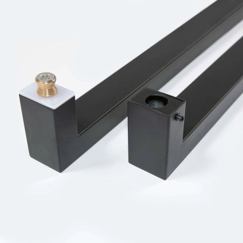 Black Stainless Steel 72 Inch Flat Bar Door Pull Dope Modern Square Rectangle Handle for interior exterior doors close-up