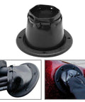 Rugged Dockside Transom Steering Cable Boot Protector with cable tie, rubberized, 4.4-inch diameter for marine rigging, shown in use.