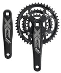 Beefy Three Piece 9 Speed Crankset With 44T 32T 22T Chainrings, 170mm Crank Arms, 104 BCD Square Taper, showing aluminum construction.