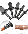 5 Piece Swaging Drill Bit Set For Copper Pipe Flaring, Portable Tube Expander Kit With 1/4, 3/8, 1/2, 5/8 And 3/4 Inch Bits