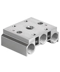 Manifold Kit For 4V110 4V210 4V310 Pneumatic Solenoid Valves, 100M 200M 300M 400M Sizes, Air Exhaust Plate Base, steel view
