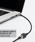 Two Pack Ethernet Extension Cables Cat6 Patch Cord 1 Ft RJ45 Male To Female Network Cable for laptop connection