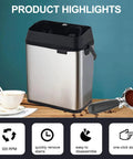 Top Shelf Electric Knock Box And Commercial Portafilter Cleaner, automatic stainless steel espresso grounds catcher.