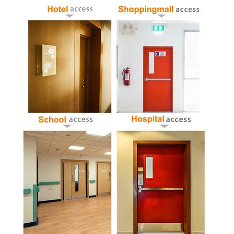 Stainless Steel Door Push Bar Panic Exit Device With Exterior Lever Emergency Lock for Commercial Doors in various settings