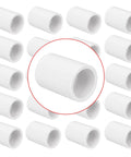 20 Pack One Half Inch PVC Pipe Coupling Socket To Socket Fittings For Center Connections, Heavy Duty Build Grade SCH40 White PVC Slip Socket