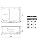 Technical drawing of StackTech 1 Drawer Tool Box With Auto Latching Drawers, 50 lb capacity, showing dimensions and layout.