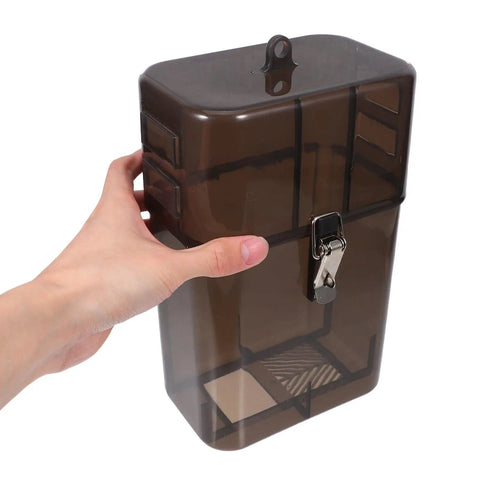 Heavy Duty Outdoor Ev Charger Socket Case Weatherproof Plug Protector Built Tough Rain Shield Box held in hand.