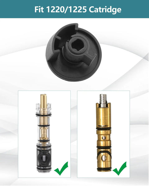 Upgrade Your Bathroom with This Replacement Square Trim Kit for Moen Chateau Shower Valve Designed With Pull On Push Off Knob Handle In Sleek Oil Rubbed Bronze Finish For Easy Hot Cold Water Control Without The Cartridge. Fits 1220/1225 cartridge, black valve part