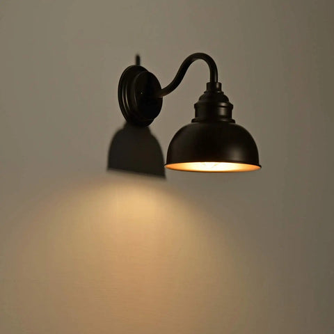 Industrial Gooseneck Farmhouse Vanity Wall Sconce Oil Rubbed Bronze, Dope Barn Light Fixture, softly illuminating wall