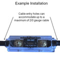 Installed Beefy ANL Fuse Holder With Two 200A Fuses, Heavy Duty Battery Wiring Accessory For 2/0 Gauge Cables, Perfect For RV Boat Truck Electrical Systems And Power Upgrades