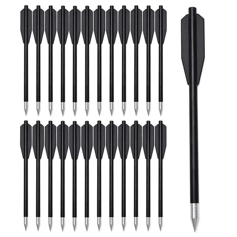 12 Pack Crossbow Bolts 6.3 Inch Black Plastic Shaft Arrows With Aluminum Point Tip For Small Crossbows, Durable Target Practice Bolts