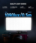 Portable Full Color RGB Video Light 8W With Adjustable 2700K to 7500K Temperature LED panel for DSLR